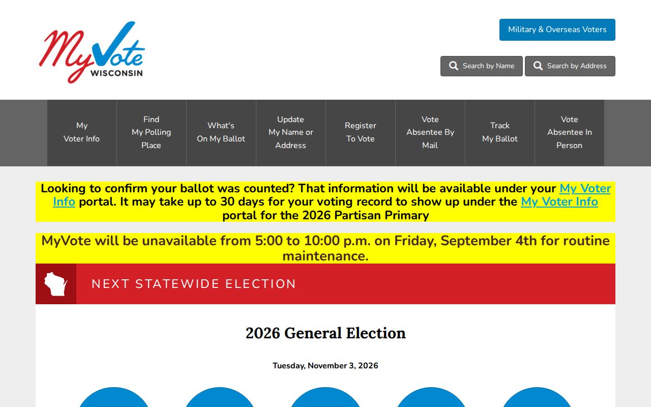 MyVote Wisconsin screen used for a La Crosse resident lookup